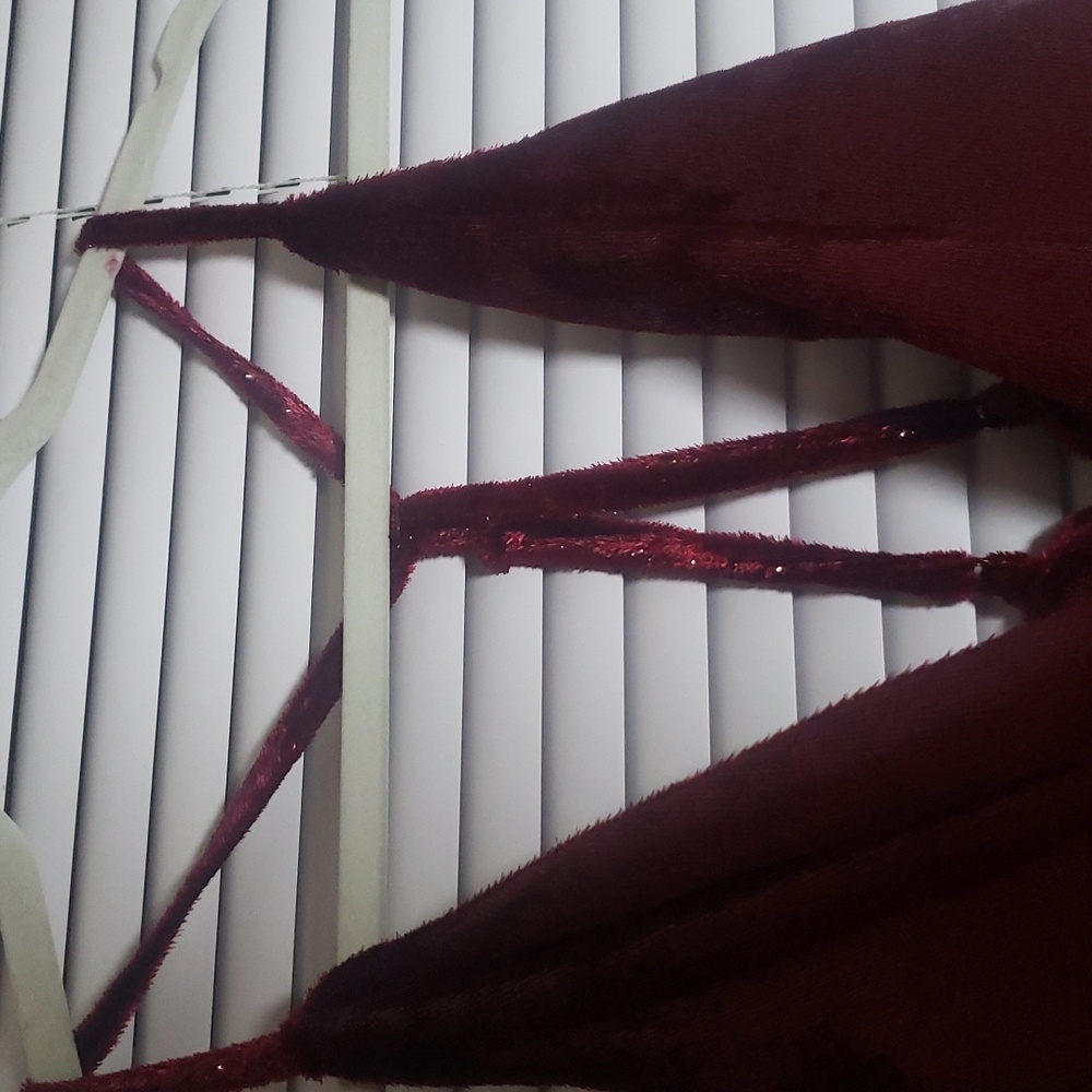 NWT Lulus L Stunning Ways Wine Red Velvet Sleeveless Mini Dress - Picture 9 of 15